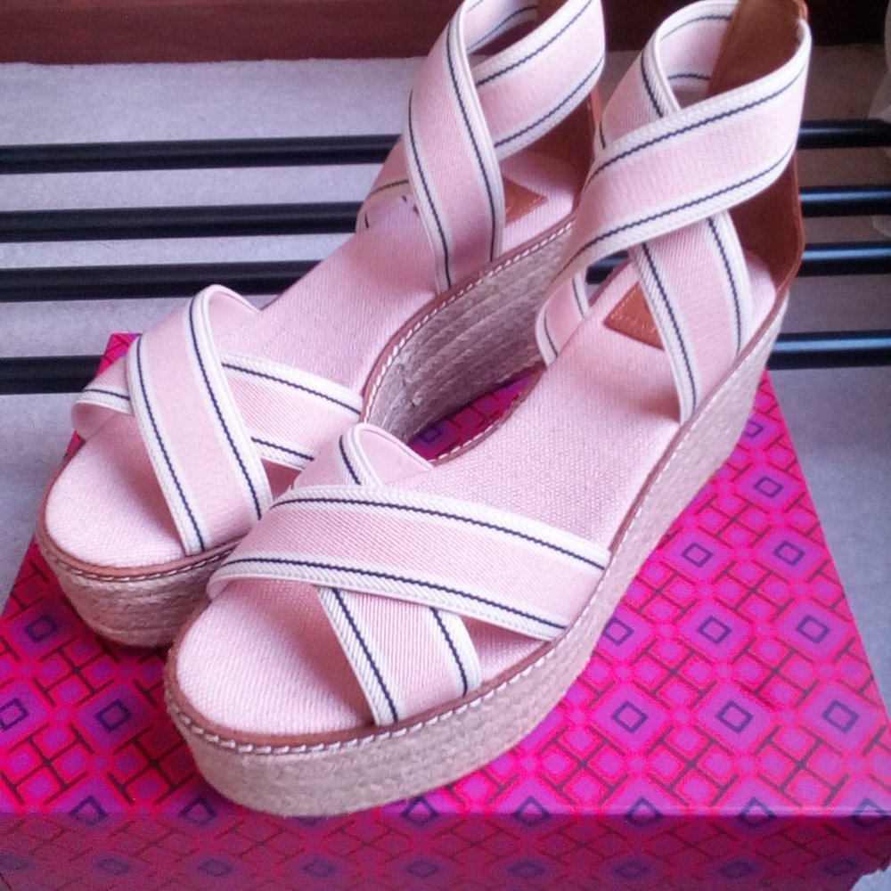 Tory Burch Frieda Platform Espadrille Sandals NEW - Picture 2 of 10